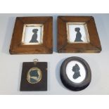 TWO VICTORIAN SILHOUETTES OF SARAH AND CLARA BARNES, AGED 11 AND 13 YEARS, 1850, EACH MOUNTED IN A