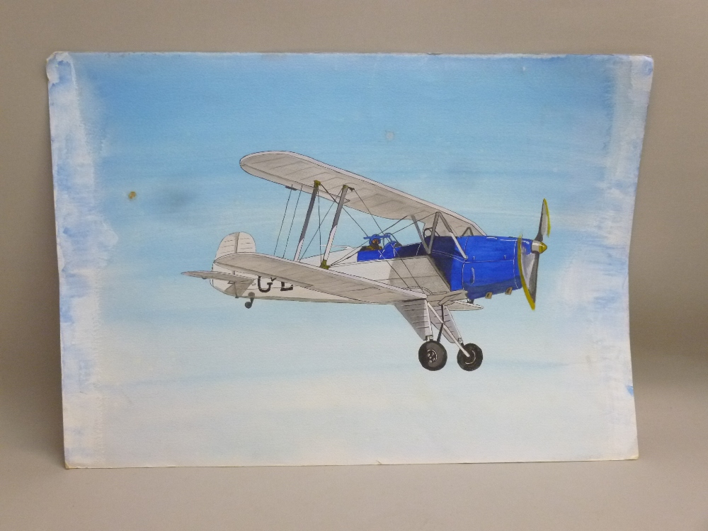 A SET OF SIX WATERCOLOURS, FOUR DEPICTING WORLD WAR TWO USAF FIGHTER AIRCRAFT SUCH AS THE P.51 - Bild 6 aus 6