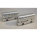 TWO DIE CAST DINKY TOYS 1977 SILVER JUBILEE BUSES, 297 (1 x NM AND 1 x M), BOTH BOXED TOGETHER