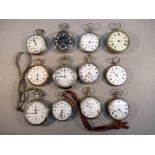 TWELVE POCKET WATCHES, VARIOUS [12]