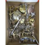 A LARGE QUANTITY OF CLOCK MECHANISMS, PARTS ETC. [3 BOXES]