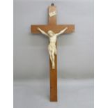 OAK AND PLASTER CRUCIFIX (64 cm x 28 cm)