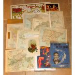 MIXED LOT OF POSTCARDS, BOOKS, EPHEMERA AND A FRAMED PRINT OF 'CONSTANTINE'