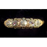 18ct GOLD DIAMOND (0.5ct approx.) AND PLATINUM RING, RING SIZE O, (2.6g)