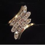 18ct GOLD AND DIAMOND RING (1 1/8thct approx.), RING SIZE N (7.7g)