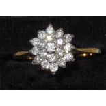 9ct GOLD AND DIAMOND RING (0.6ct approx.), RING SIZE M (1.8g)