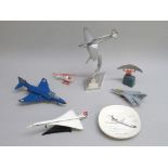 CORGI TOYS BRITISH AIRWAYS CONCORDE G-BBDG, WITH PLINTH, CORGI TOYS AIRFIELD RADAR, DINKY TOYS