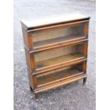 A GLOBE WERNICKE THREE TIER BOOKCASE (111cm x 86.5cm)