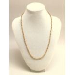 9ct GOLD BELCHER NECKLACE, LENGTH 53.5 cm (13.9g)