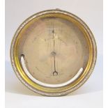 A VICTORIAN BRASS-CASED ANEROID BAROMETER, FAHRENHEIT THERMOMETER NUMBERED 21097, SOLD BY CHARLES