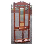 A LATE VICTORIAN RED WALNUT HALLSTAND (H: 202cm)