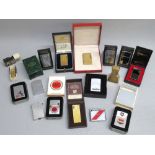 A S.T. DUPONT, PARIS GOLD PLATED LIGHTER, CASED, TWO DUNHILL GOLD PLATED LIGHTERS, ONE CASED,