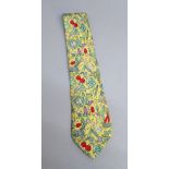 A COLLECTION OF APPROXIMATELY 100 GENTLEMAN'S SILK TIES, CRAVATS AND HANDKERCHIEVES INCLUDING HERMES