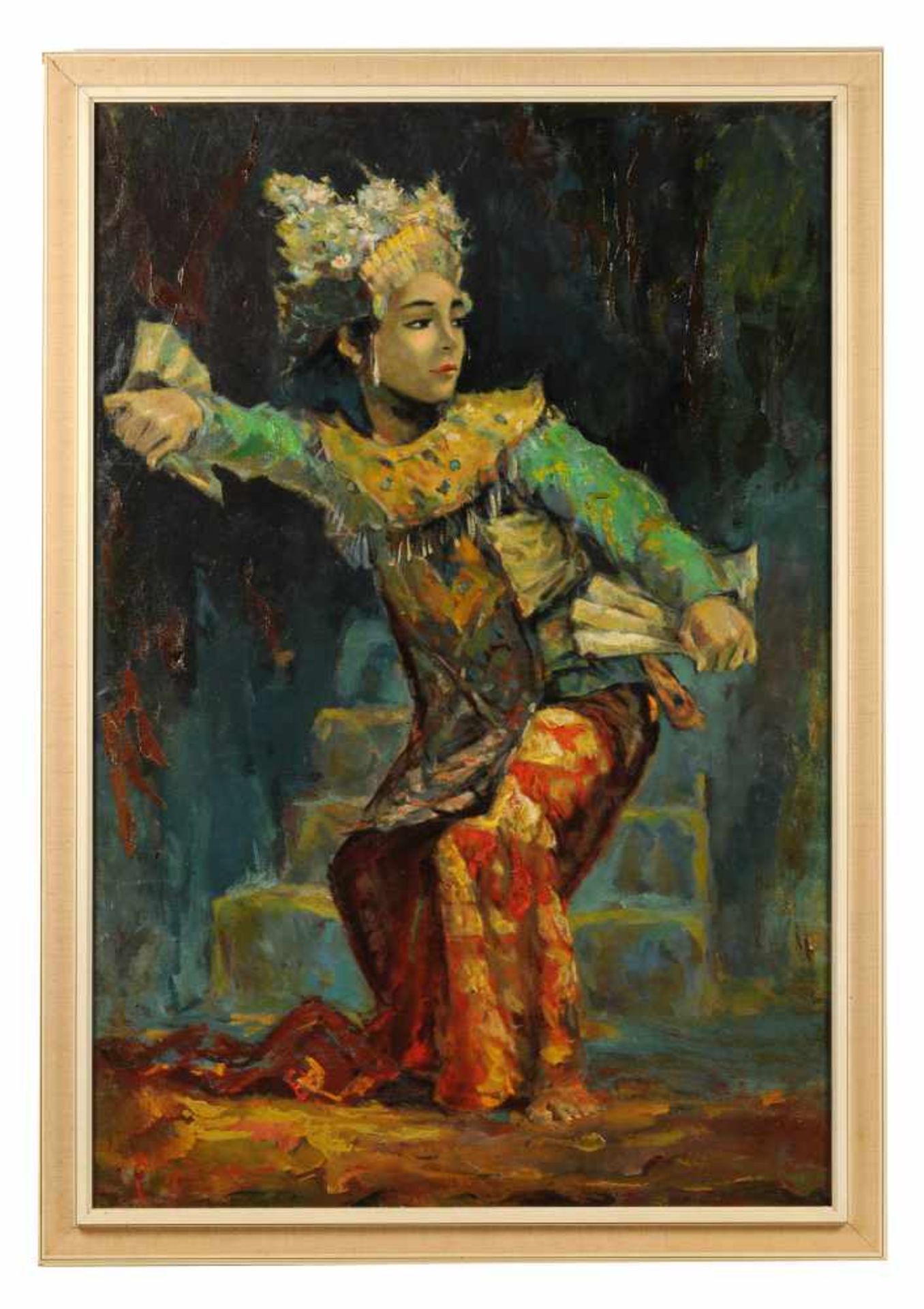 Saroso, 'Dancer', signed lower left, canvas. 115 x 77 cm. Provenance: Christies Amsterdam 19-10-'94, - Image 2 of 4