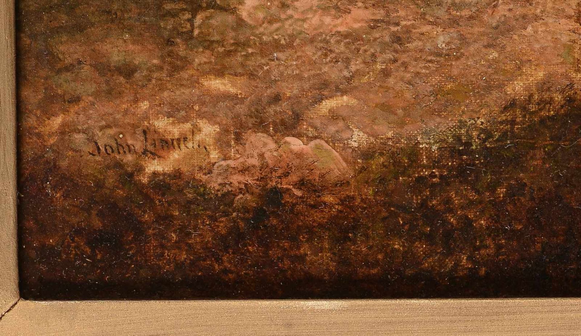 John Linnell (1792-1882) 'Engels heuvellandschap met figuren', gesigneerd l.o., doek. Afm. 30 x 50 - Image 3 of 4