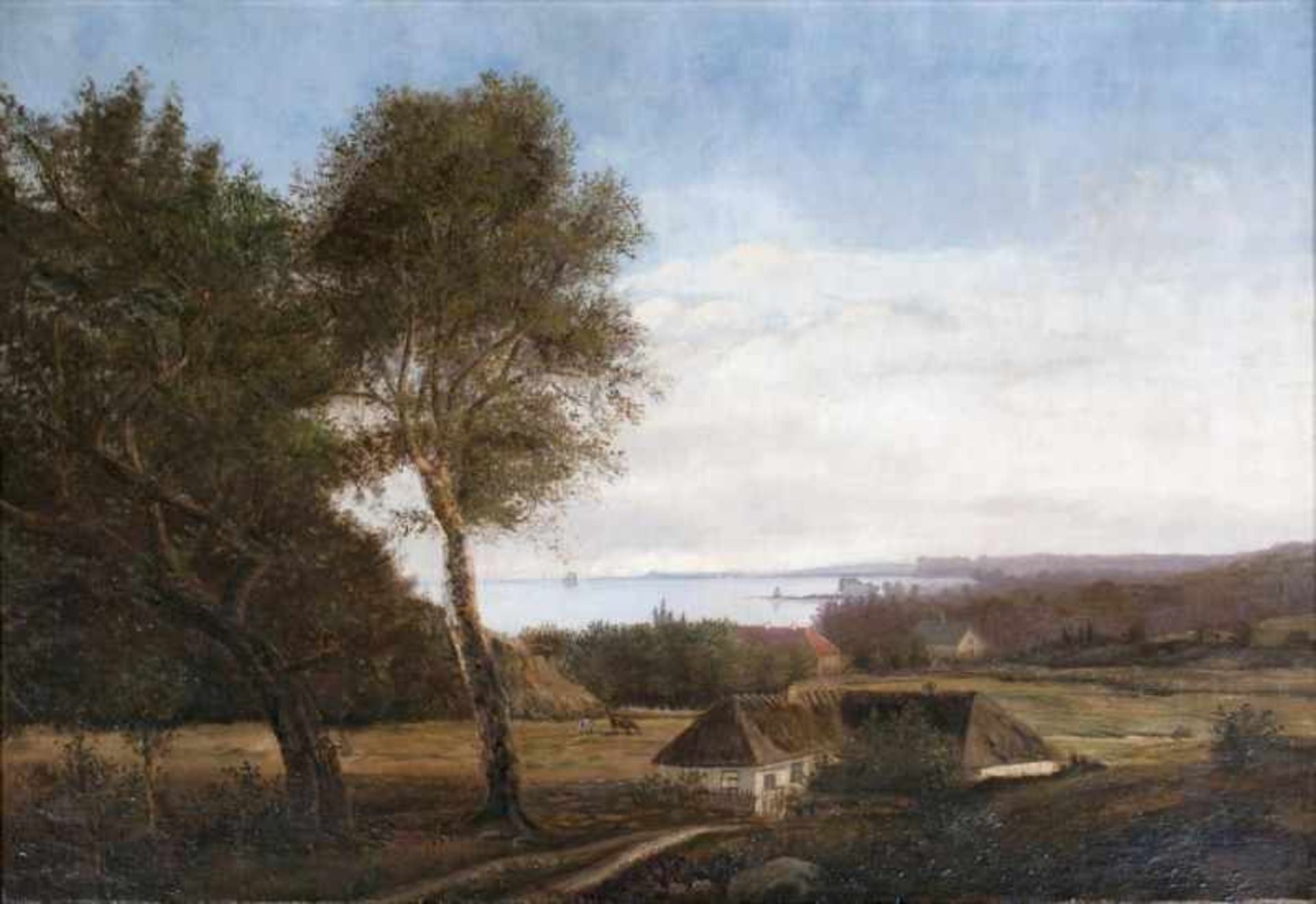 Johannes Boesen (Kopenhagen 1847 - Hellerup 1916) Blick über eine Bucht Öl/Lw., 45 x 63,5 cm, r.