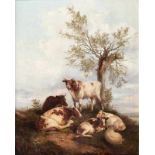 Thomas Sidney Cooper (Canterbury 1803 - Vernon Holme 1902), Schule Rastende Schafe und Kühe Öl/