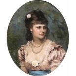 Leonardo Gasser (Florenz 1831 - Florenz nach 1892) Portrait einer Dame Öl/Lw./Hartfaser, 65 x 55 cm,