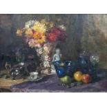 Luma von Flesch-Brunningen (Brünn 1856 - 1934) Stilleben mit Blumenstrauß Öl/Lw., 65,5 x 88,5 cm, r.