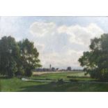 Fritz Bayerlein (Bamberg 1872 - Bamberg 1955) Hochsommer bei Obermenzing Öl/Lw., 80,5 x 110 cm, r.