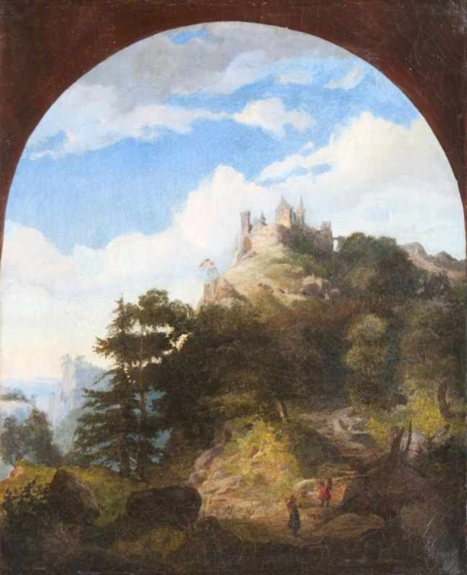 Friedrich Preller d.J. (Weimar 1838 - Dresden 1901), zugeschr. Die Wartburg Öl/Lw., 57,5 x 49 cm,