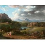 Jacob Wilhelm Mechau (Leipzig 1745 - Dresden 1808) Campagna-Landschaft Öl/Lw., 60 x 73 cm, etw.