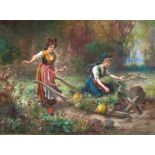 Hans Zatzka (Wien 1859 - Wien 1945) Ein heiterer Unfall Öl/Lw., 58 x 79 cm, r. u. sign. H. Zatzka. -