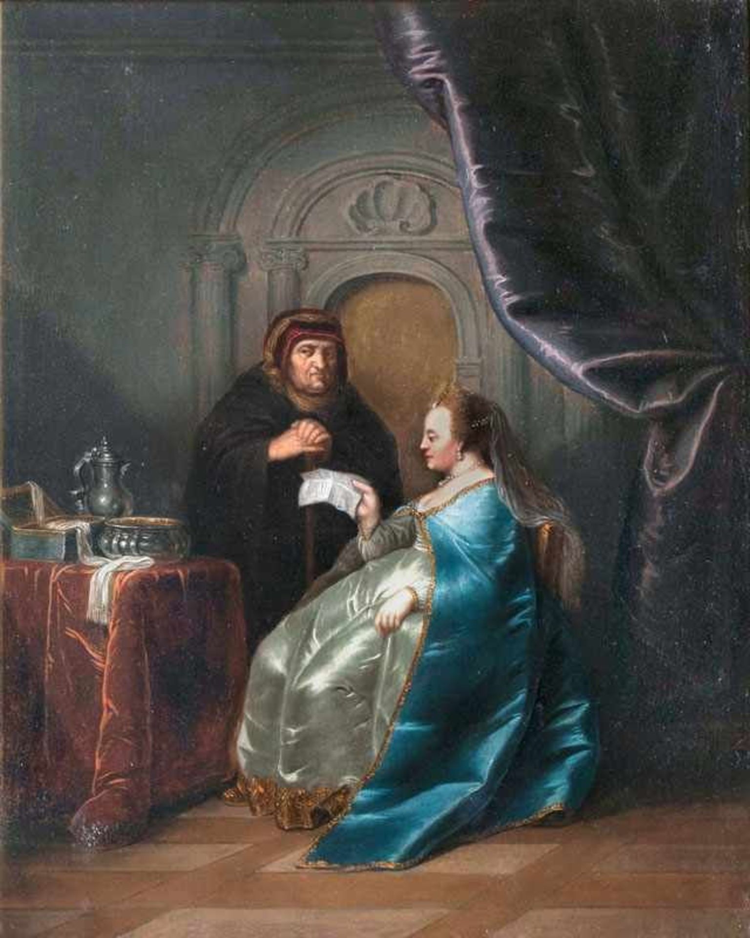 Deutscher Meister tätig Mitte 19. Jh. Katharina die Große liest einen Brief Öl/Lw., 80 x 62,5 cm,