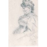 Adolph von Menzel (Breslau 1815 - Berlin 1905) Sitzende Frau Bleistiftzeichnung, 16,5 x 10,5 cm,