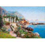 Alois Arnegger (Wien 1879 - Wien 1967) Capri mit den Faraglioni Öl/Lw., 90,5 x 129 cm, l. u. sign.