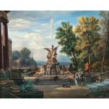 Isaac de Moucheron (Amsterdam 1667 - Amsterdam 1744) Elegante Parklandschaft Öl/Lw., 65,5 x 83,5 cm,