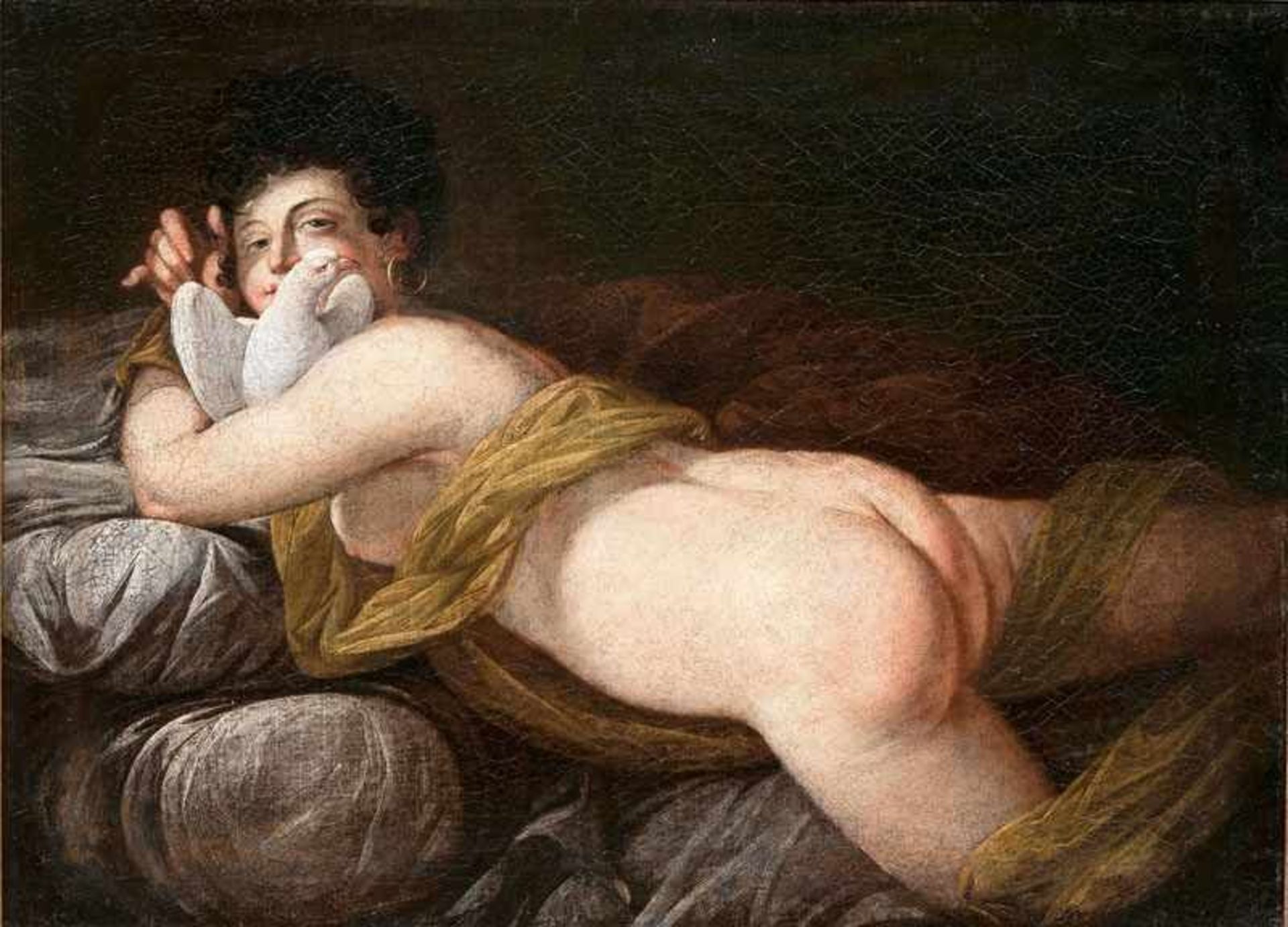 Französischer Meister tätig 2. Hälfte 18. Jh. Die Venus mit dem Silberblick Öl/Lw., 33,5 x 46 cm,