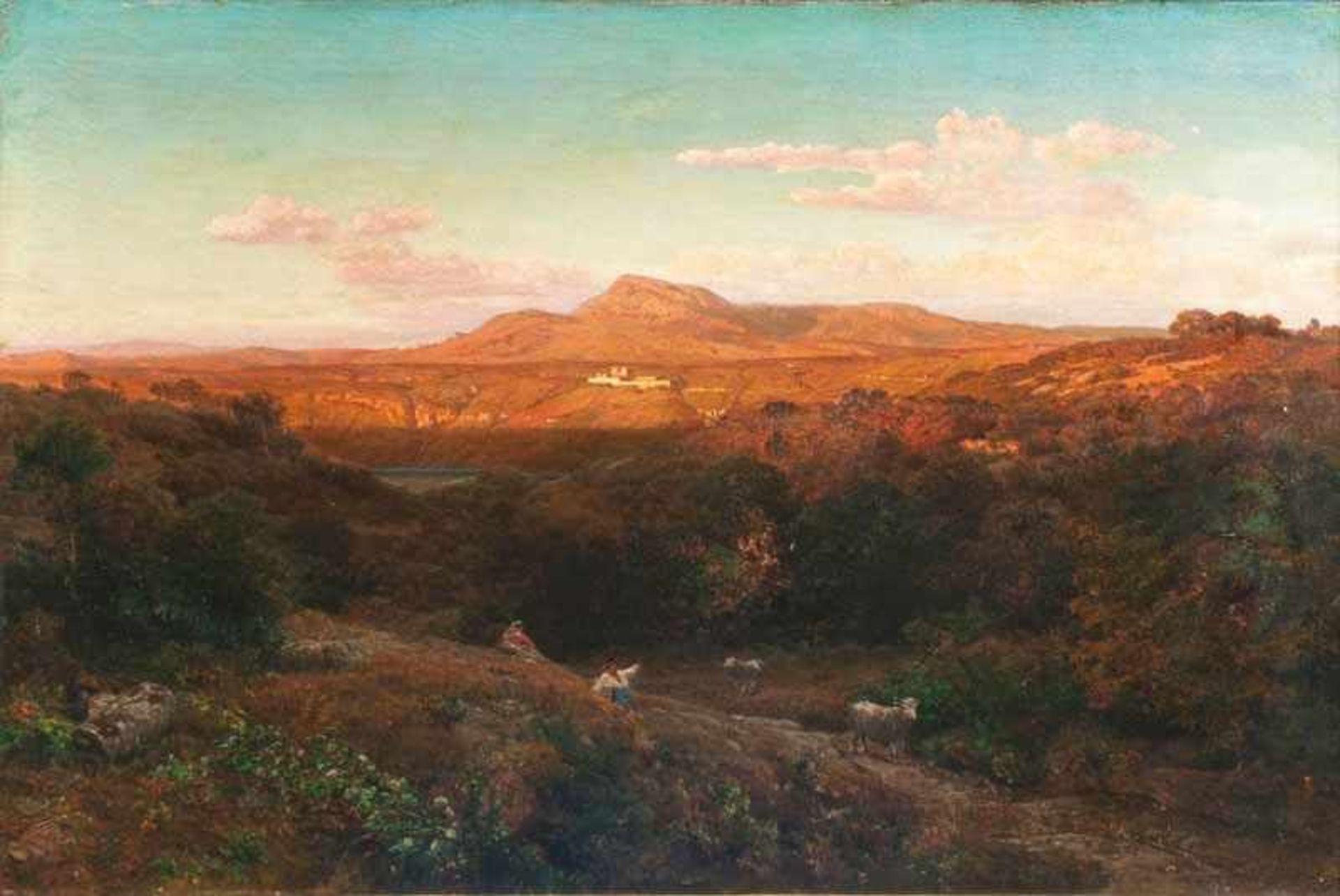 Valentin Ruths (Hamburg 1825 - Hamburg 1905) Abend im Albaner Gebirge Öl/Lw., 66 x 99 cm, r. u.