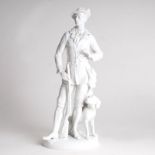 Hugo Meisel (Lichte/Thür. 1887 - Rudolstadt 1966) Porzellanfigur 'Jäger mit Hund' Rosenthal, um