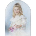 Ida Baumann (Herisau 1864 - Riehen 1932) Portrait eines Mädchens Tempera/Elfenbein, 10,5 x 7,5 cm,