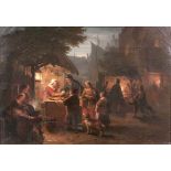 Georg Gillis van Haanen (Utrecht 1807 - um 1876) Nächtlicher Markt Öl/Lw., 27,5 x 38 cm, r. u. sign.