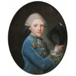 Jean-Baptiste Perroneau (Paris 1715 - Amstedam 1783), zugeschr. Portrait eines Herren im blauen Rock