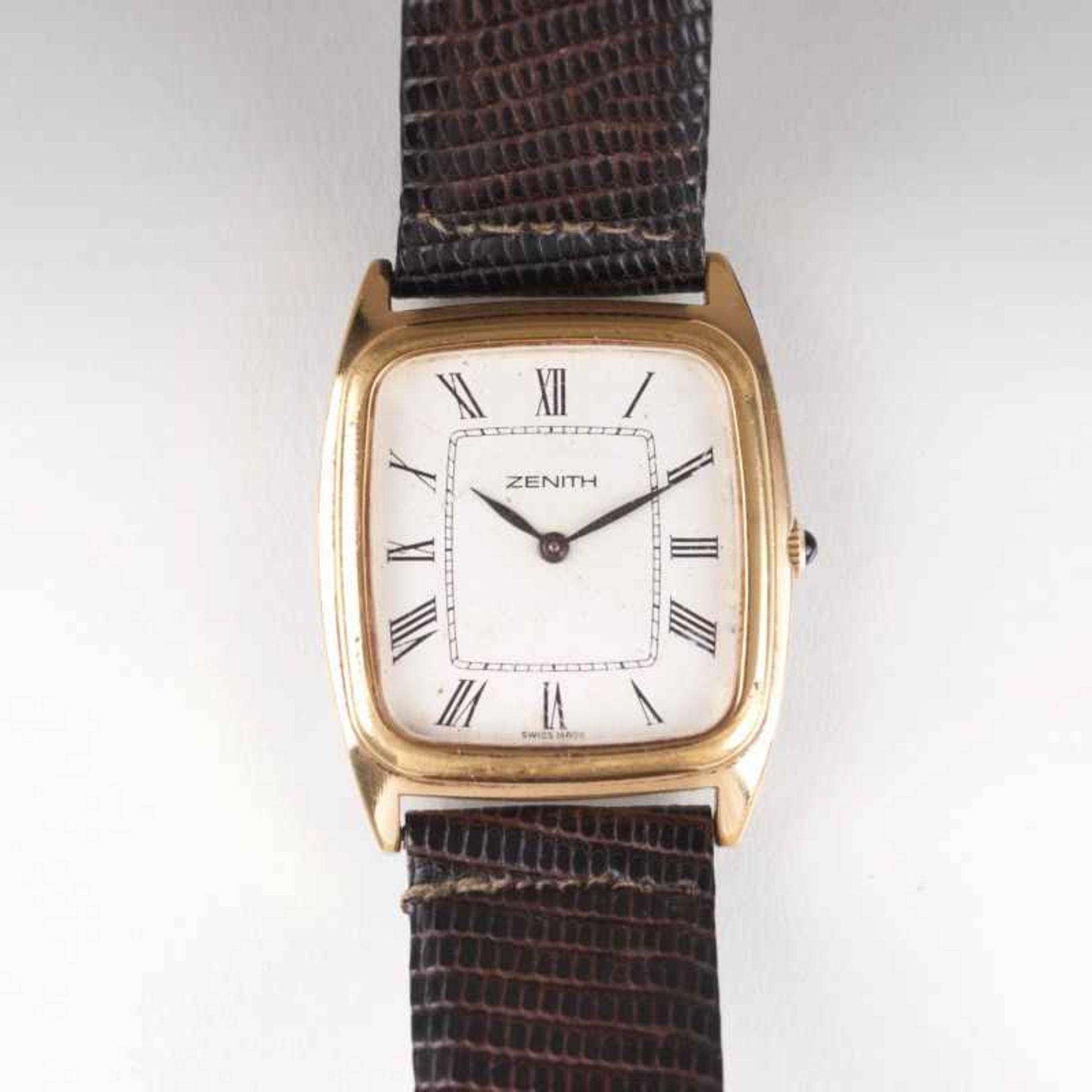 Zenith gegr. 1865 von Georges Favre-Jacot Vintage Herren-Armbanduhr Um 1980. Stahl, tlw.