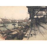 Luigi Kasimir (Pettau 1881 - Wien 1962) Großer Hafen Farbradierung, 43,5 x 57,5 cm, u. Mitte mit