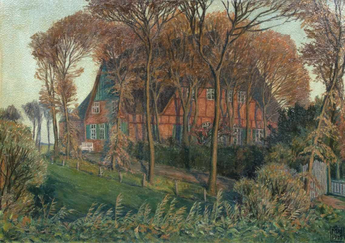 Magnus Weidemann (Hamburg 1880 - Keitum/Sylt 1967) Bauernhaus 'Auf dem Huxende' bei Sommerland Öl/