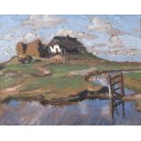 Ilse Tesdorpf-Edens (Hamburg 1892 - Hamburg 1966) Hallig Öl/Karton, 26 x 31,5 cm, l. u. sign.