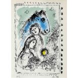 MARC CHAGALL - Blue Horse with Couple (Le cheval bleu au couple/Blaues Pferd mit Paar)