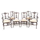 A SET OF SIX MAHOGANY CHAIRS, W. WHITLEY, LONDON comprising: four side chairs and a pair of carvers,