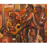 Kenneth Baker (South African 1931-1995) MUSICIANS signed oil on board 37 by 49cm