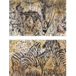 Gordon Frank Vorster (South African 1924-1988) ZEBRA and GEMSBOK, two signed oil and enamel on