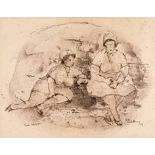 Pieter van der Westhuizen (South African 1931-2008) TWO NURSES signed, dated '74 and inscribed