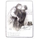 Honore Daumier (French 1808-1879) THE LAWYER'S TRIUMPH lithograph laid down on board, signed,