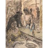 Alexander Rose-Innes (South African 1915-1996) BAR SCENE signed pastel and charcoal on paper 62 by