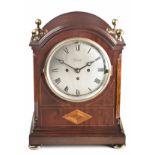 AN ENGLISH MAHOGANY AND INLAID BRACKET CLOCK, TERRY AND CO, MANCHESTER, CIRCA 1850 BUYERS ARE