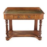 A VICTORIAN MAHOGANY DRESSING TABLE the rectangular moulded top with a leather-inset writing surface